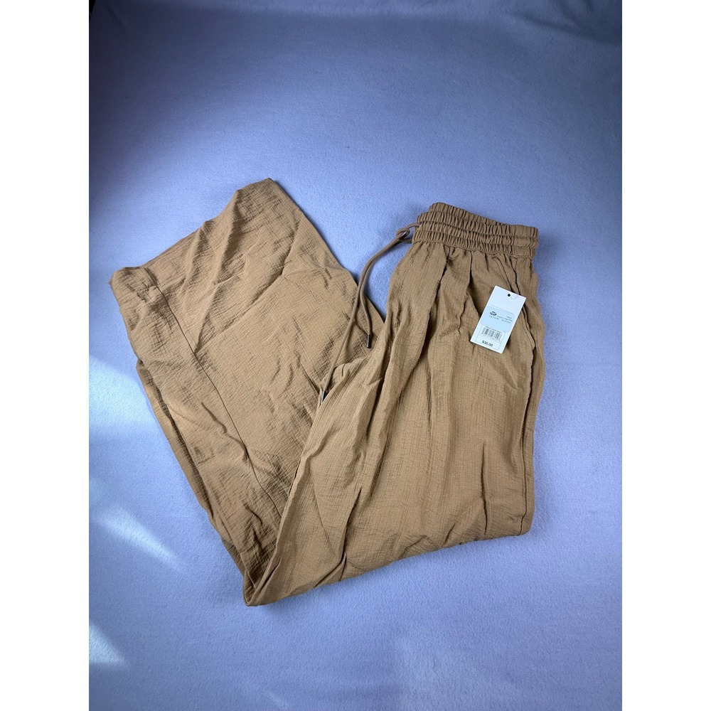 A New Day Pants Women S Boho Gauze High-Rise Wide Leg Tan Brown NEW